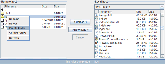 SFTP file manager